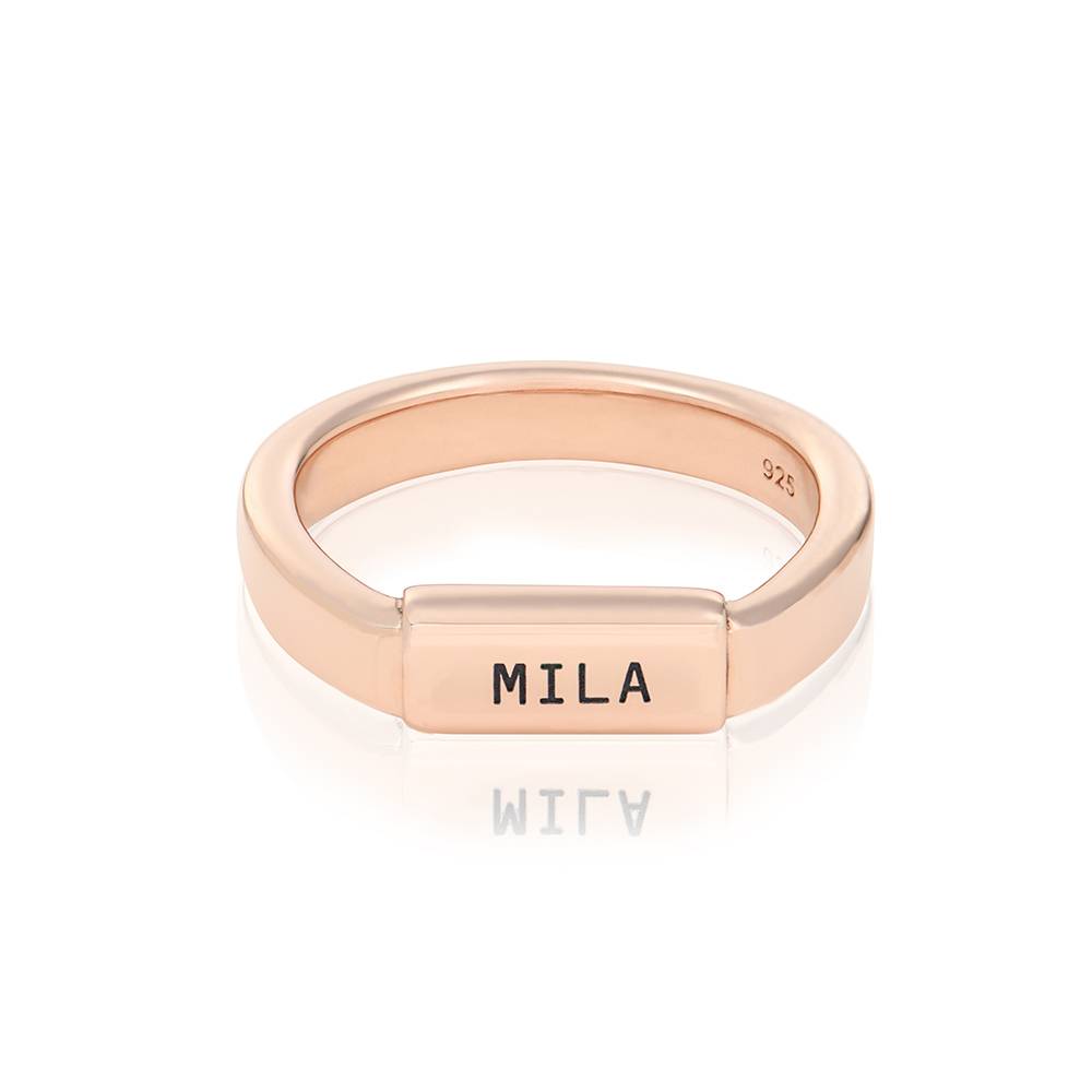 "Modern Tube"  ring in 18k rosé verguld goud-2 Productfoto