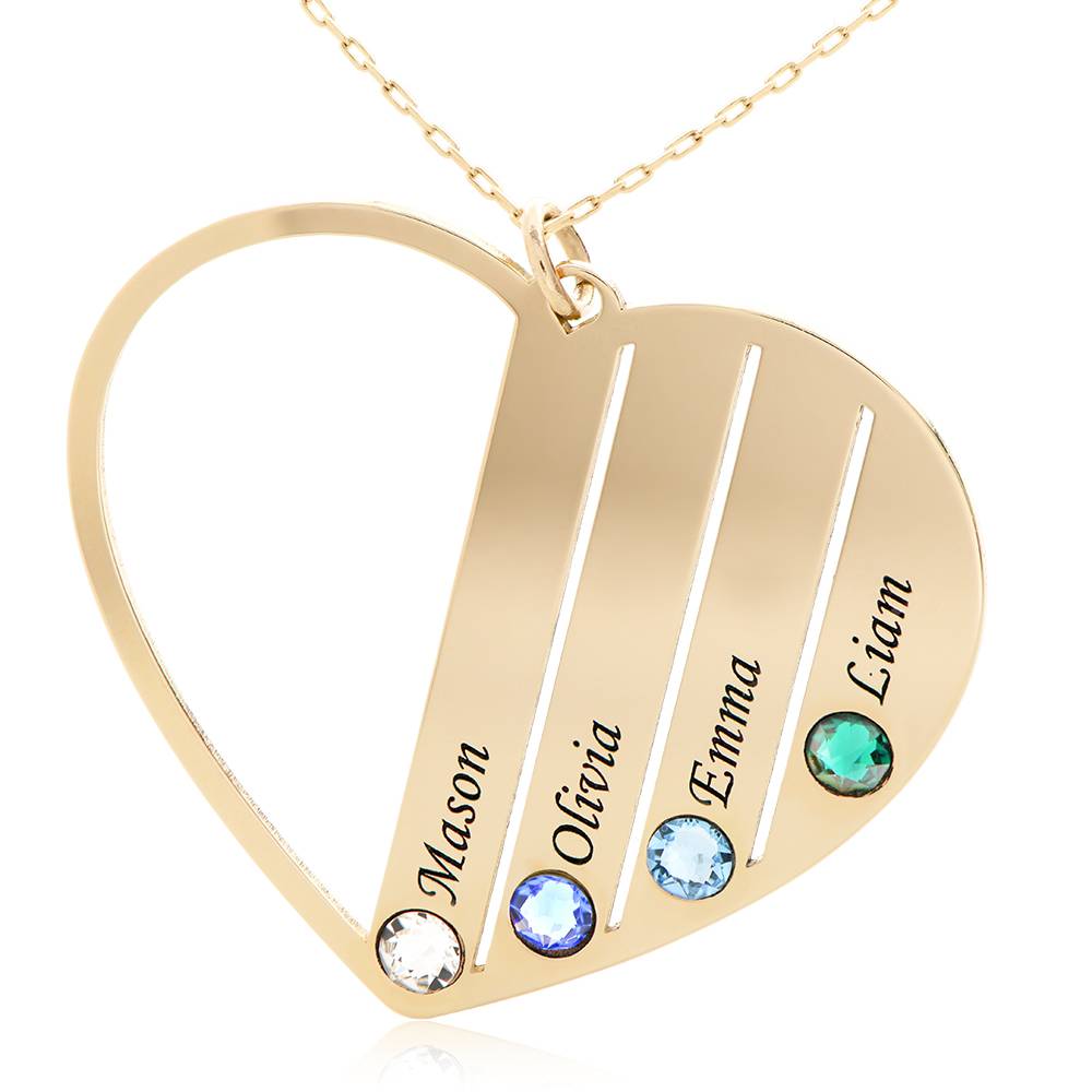 Mom Birthstone Necklace in 14K Yellow Gold-1 product photo
