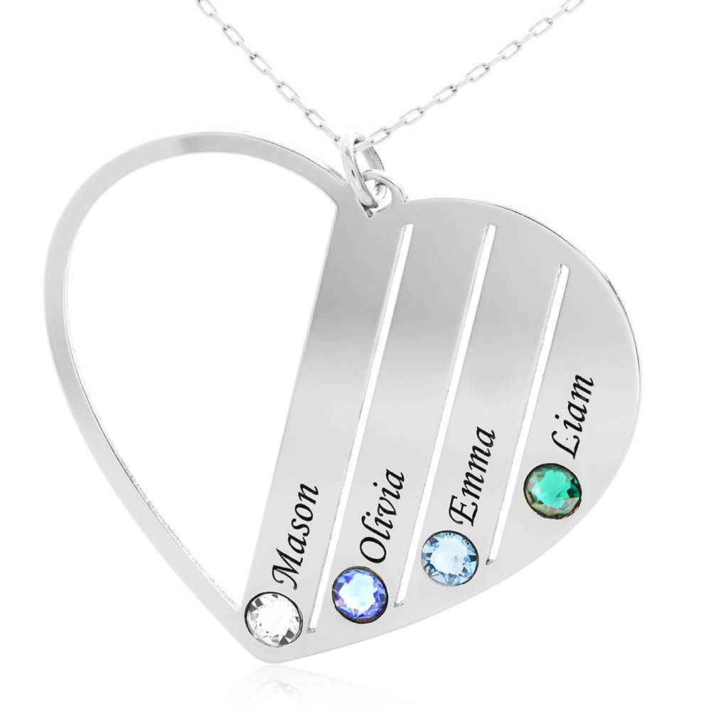 Mom Birthstone Necklace in 14K White Gold-5 product photo