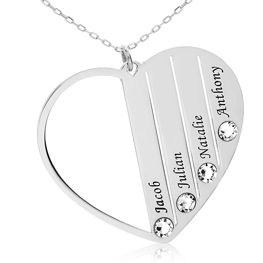 Mom Birthstone Necklace in 10K White Gold-2 product photo