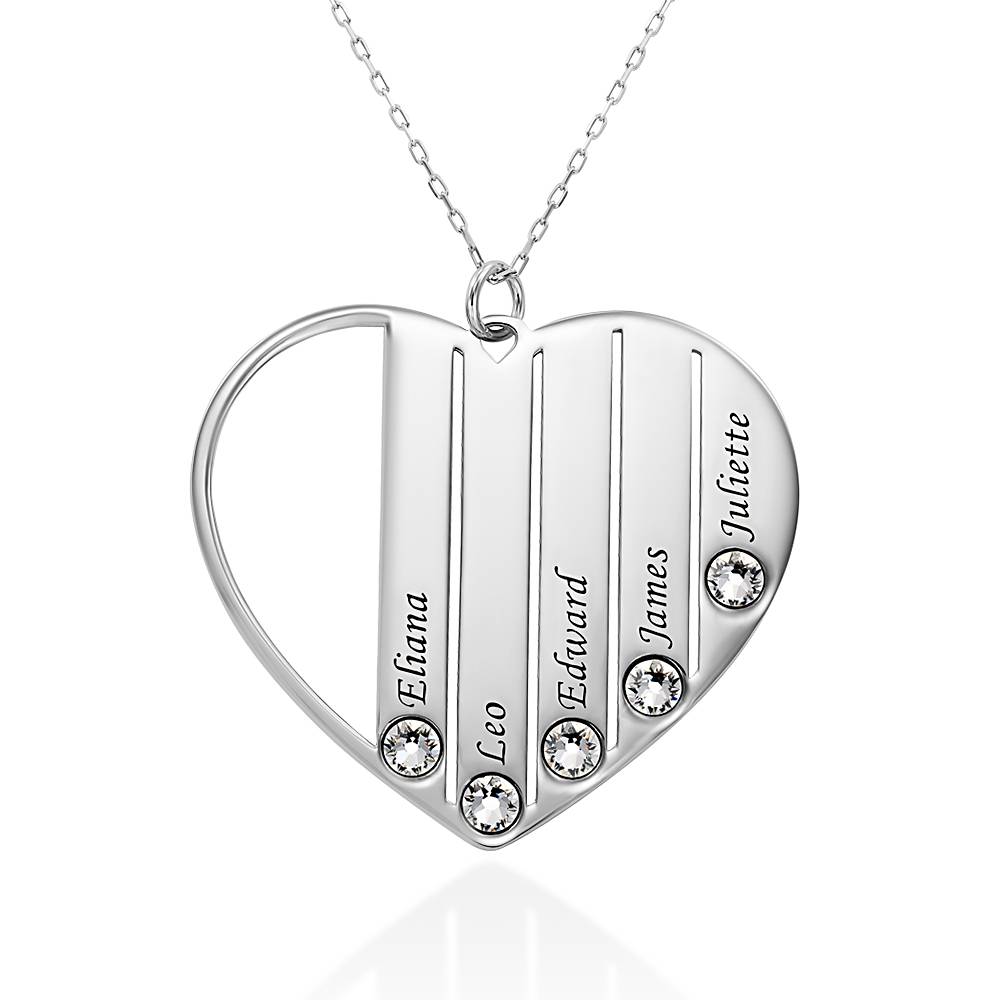Mum Birthstone Necklace in White Gold 10ct-3 product photo