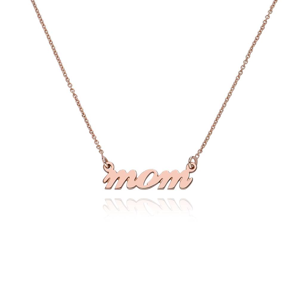 Mom Cursive Necklace in 18ct Rose Gold Plating-1 product photo