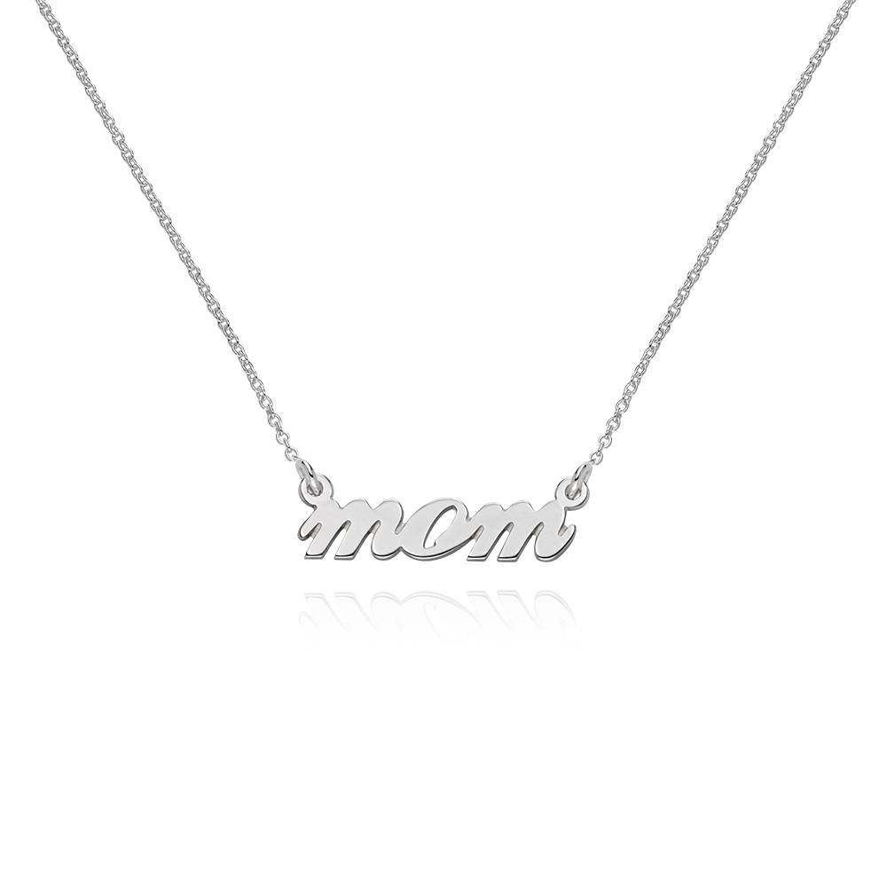 Mom Cursive Name Necklace in Sterling Silver product photo