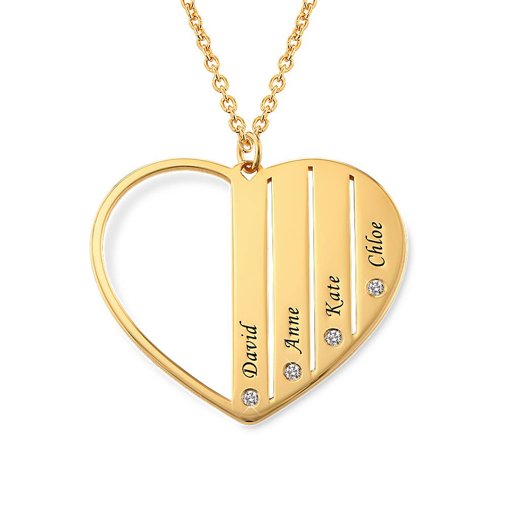 Mum Necklace in Gold Vermeil with Diamonds-1 product photo
