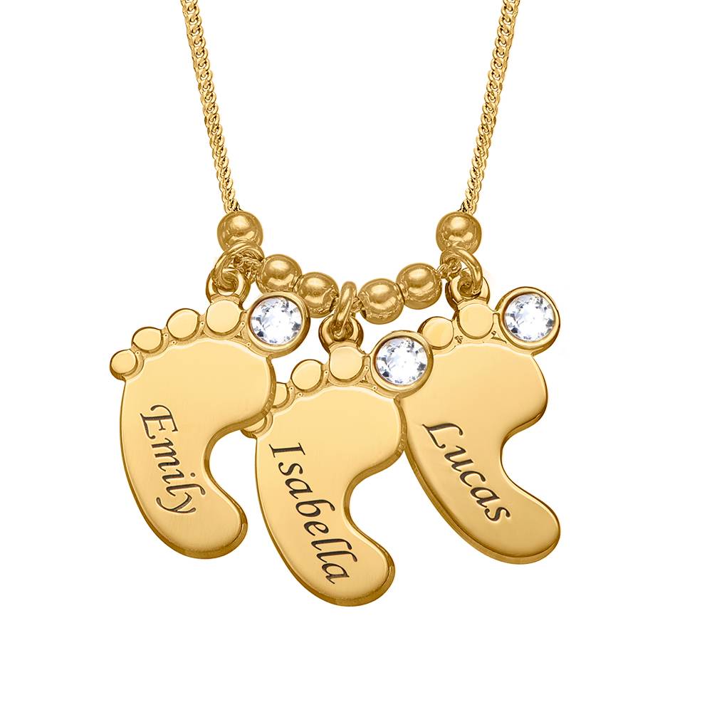 Mum Jewellery – Baby Feet Necklace in 18ct Gold Vermeil-4 product photo