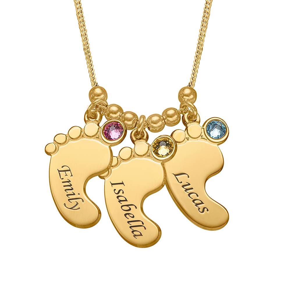 Mum Jewellery – Baby Feet Necklace in 18ct Gold Vermeil-3 product photo
