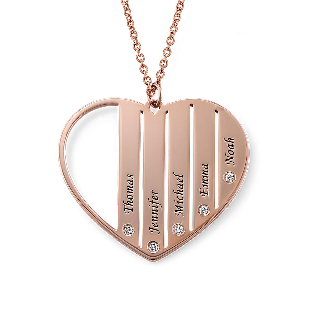 Mom Diamond Necklace in 18K Rose Gold Plating-3 product photo