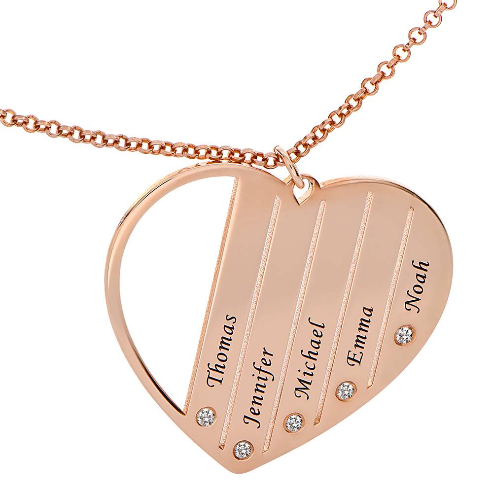 Mom Diamond Necklace in 18K Rose Gold Plating-1 product photo
