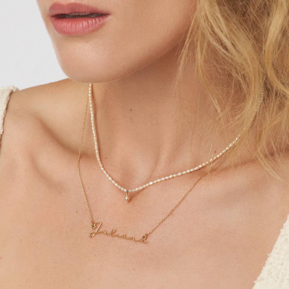 Mon Petit Name Necklace - Vermeil Gold Plated product photo