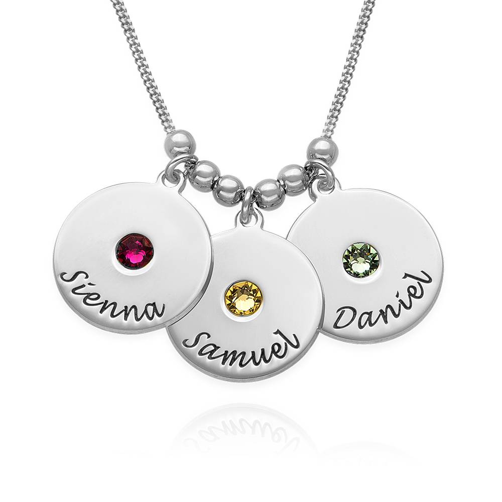 Mother's Disc and Birthstone Necklace-5 product photo
