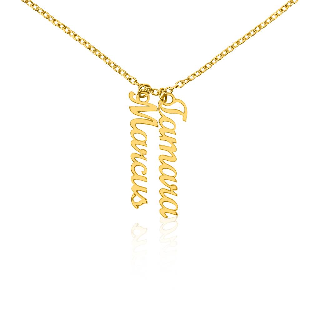 Multiple Vertical Name Necklace in 18K Gold Plated Stainless Steel-1 product photo