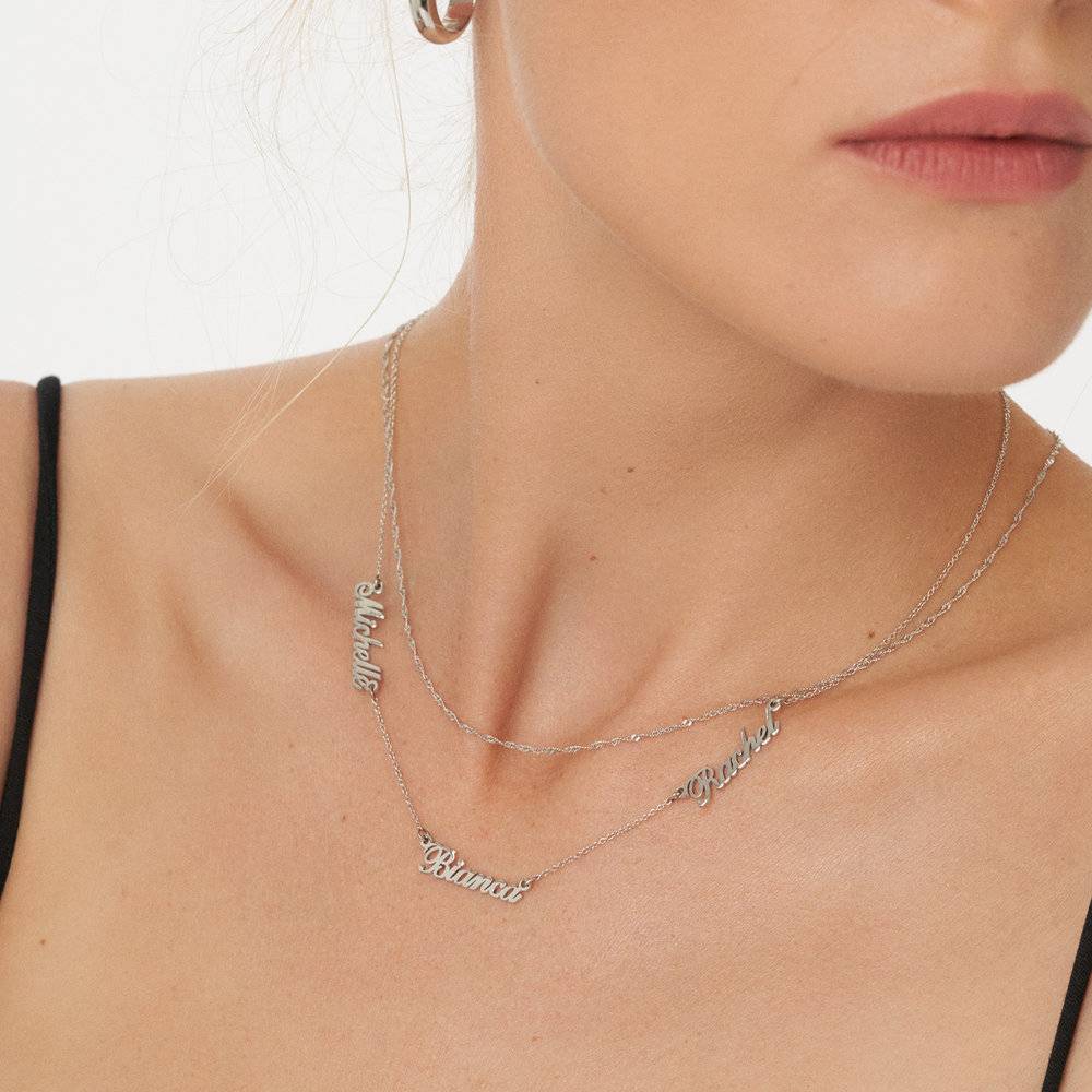 Heritage Multiple Name  Necklace in 14k White Gold product photo