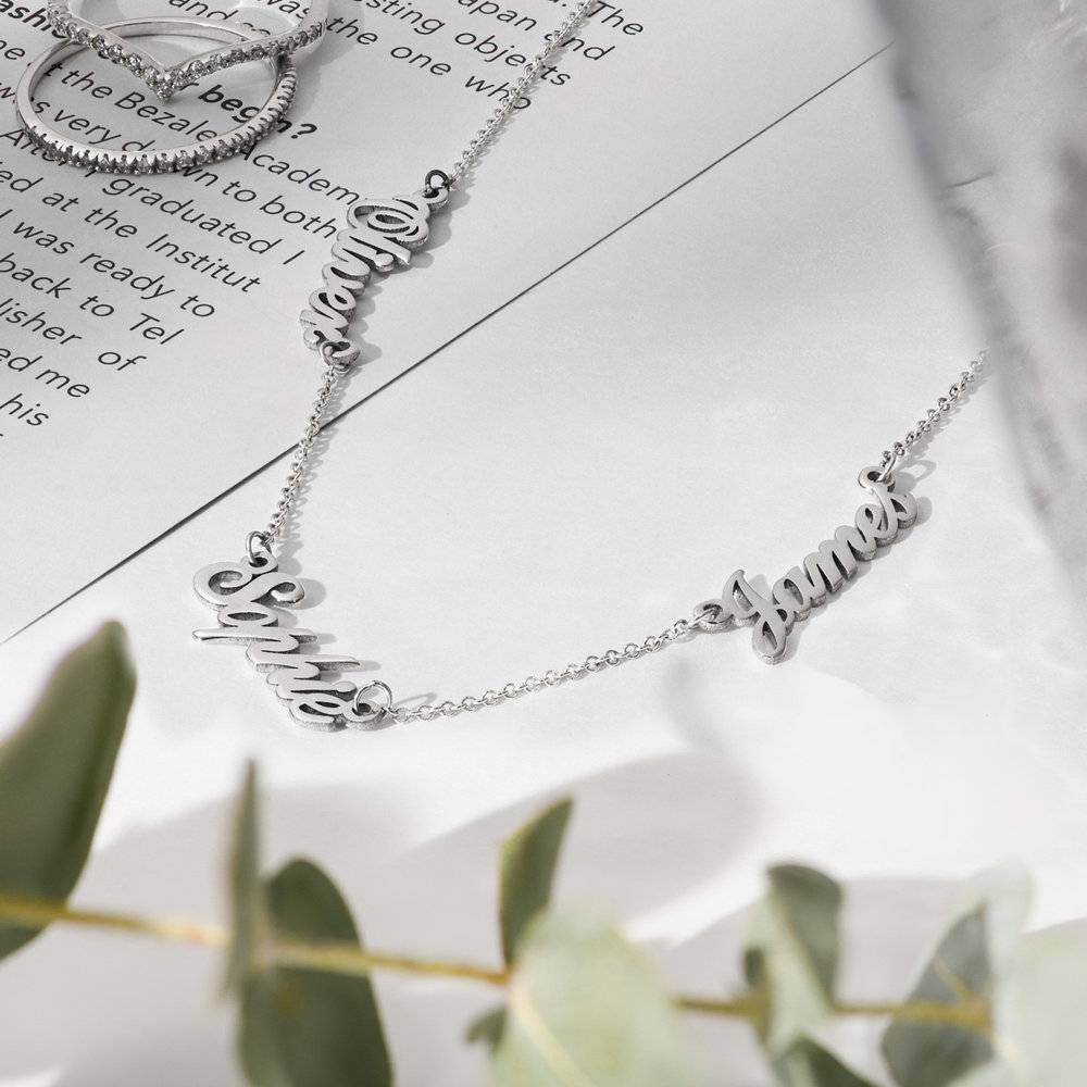 Heritage Multiple Name  Necklace in 14k White Gold product photo