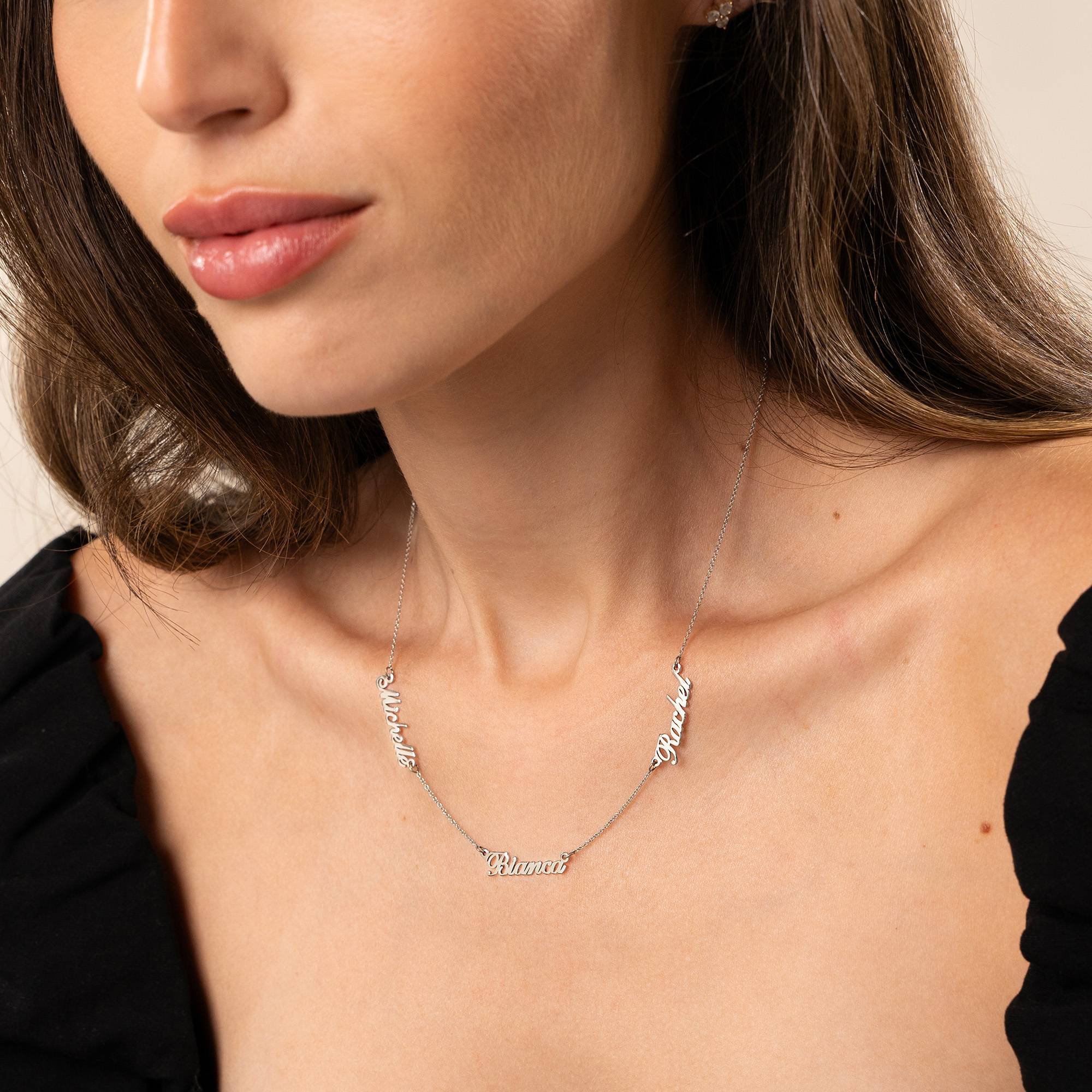 Heritage Multiple Name  Necklace in 14k White Gold-3 product photo