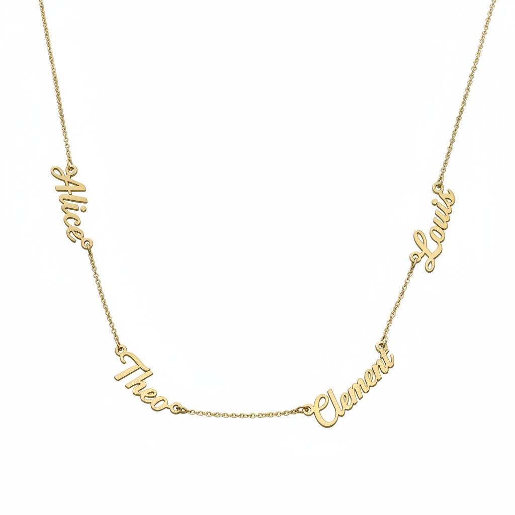 Collier prénoms multiples Héritage en Or Jaune 14 carats-2 photo du produit