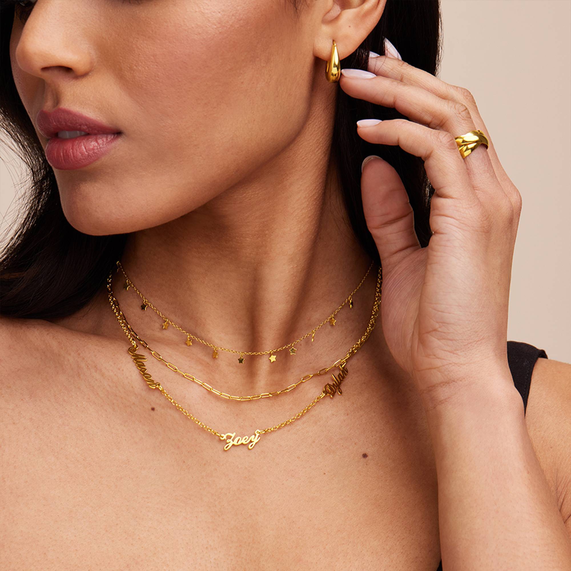 Heritage Halskette mit mehreren Namen - 750er Gold-Vermeil-1 Produktfoto