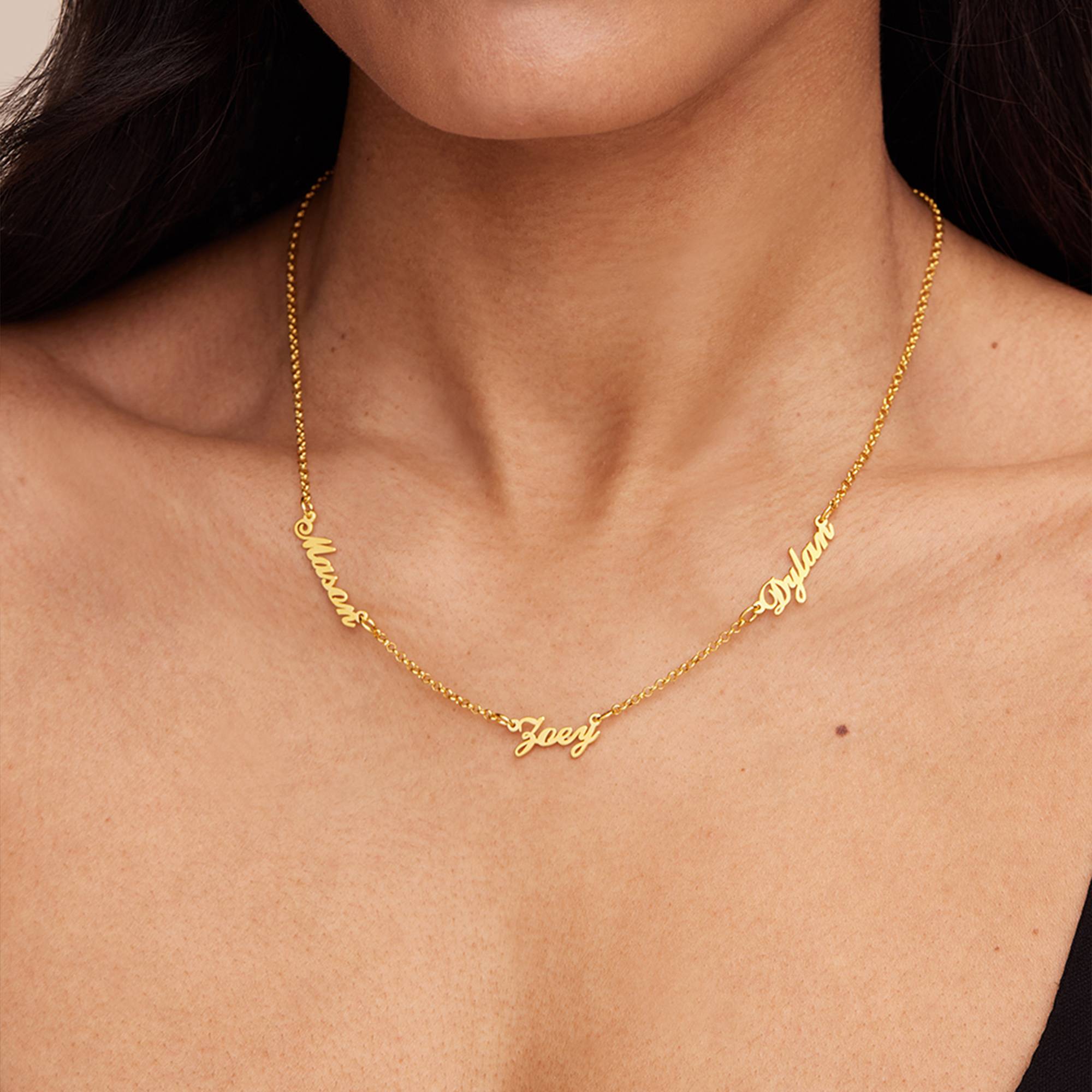 Heritage Multiple Name Necklace in 18k Gold Vermeil-3 product photo
