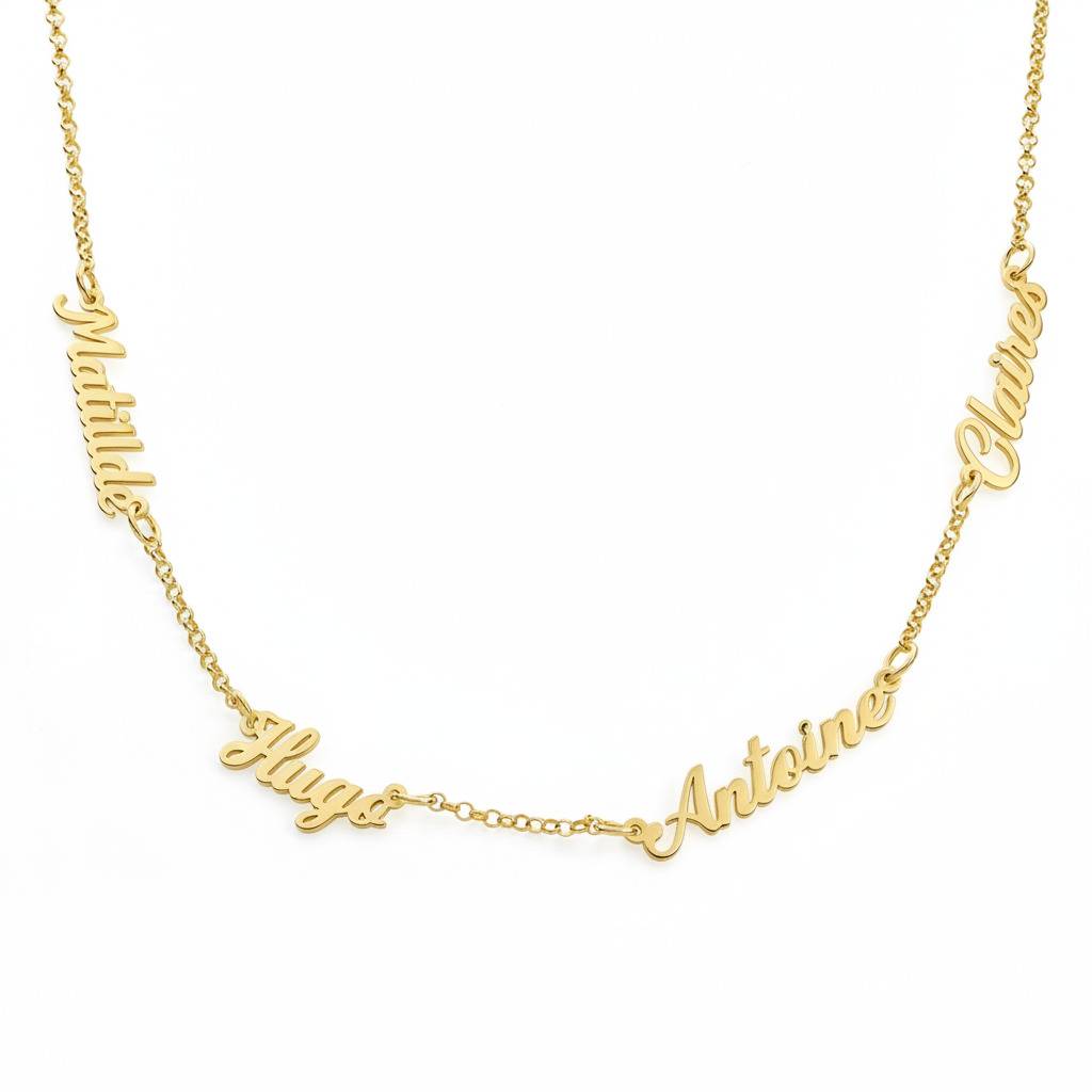 Collier prénoms multiples Héritage en Vermeil 18 carats-3 photo du produit