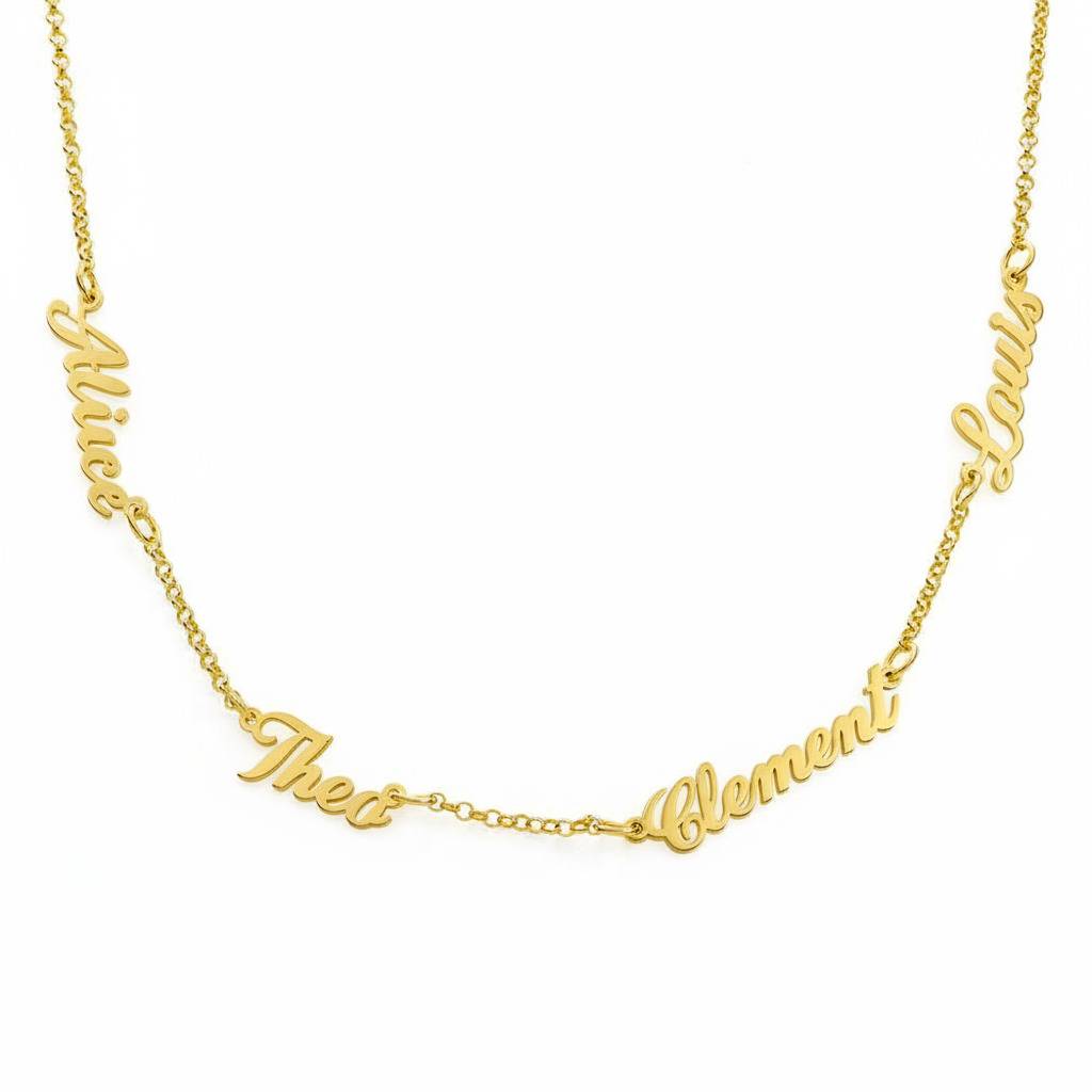 Collier prénoms multiples Héritage en Plaqué Or 18 carats-6 photo du produit