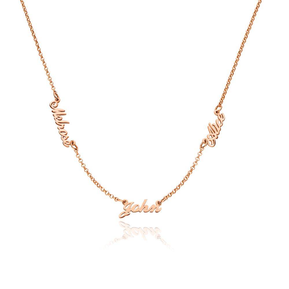 Heritage Meervoudige Naamketting in Rosé Verguld
