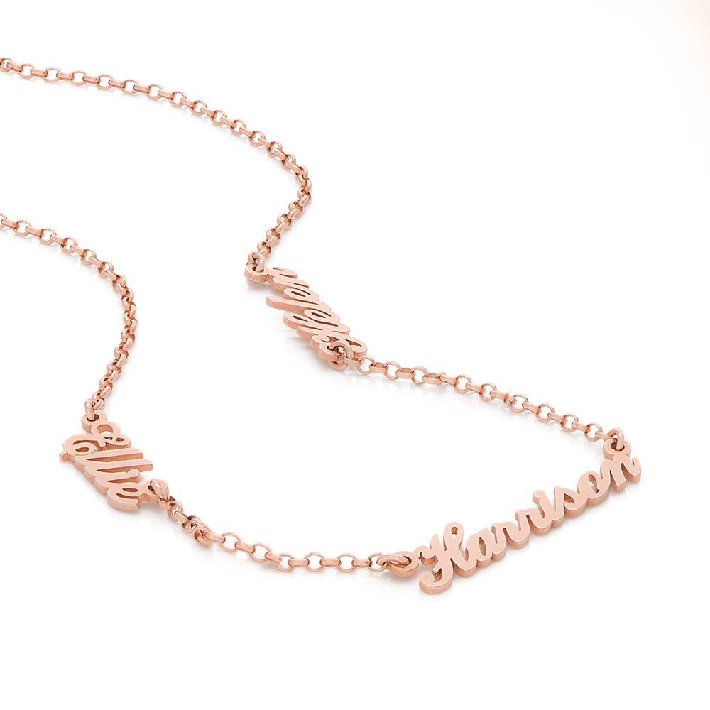 Heritage halskæde med flere navne i rosa Vermeil-5 produkt billede
