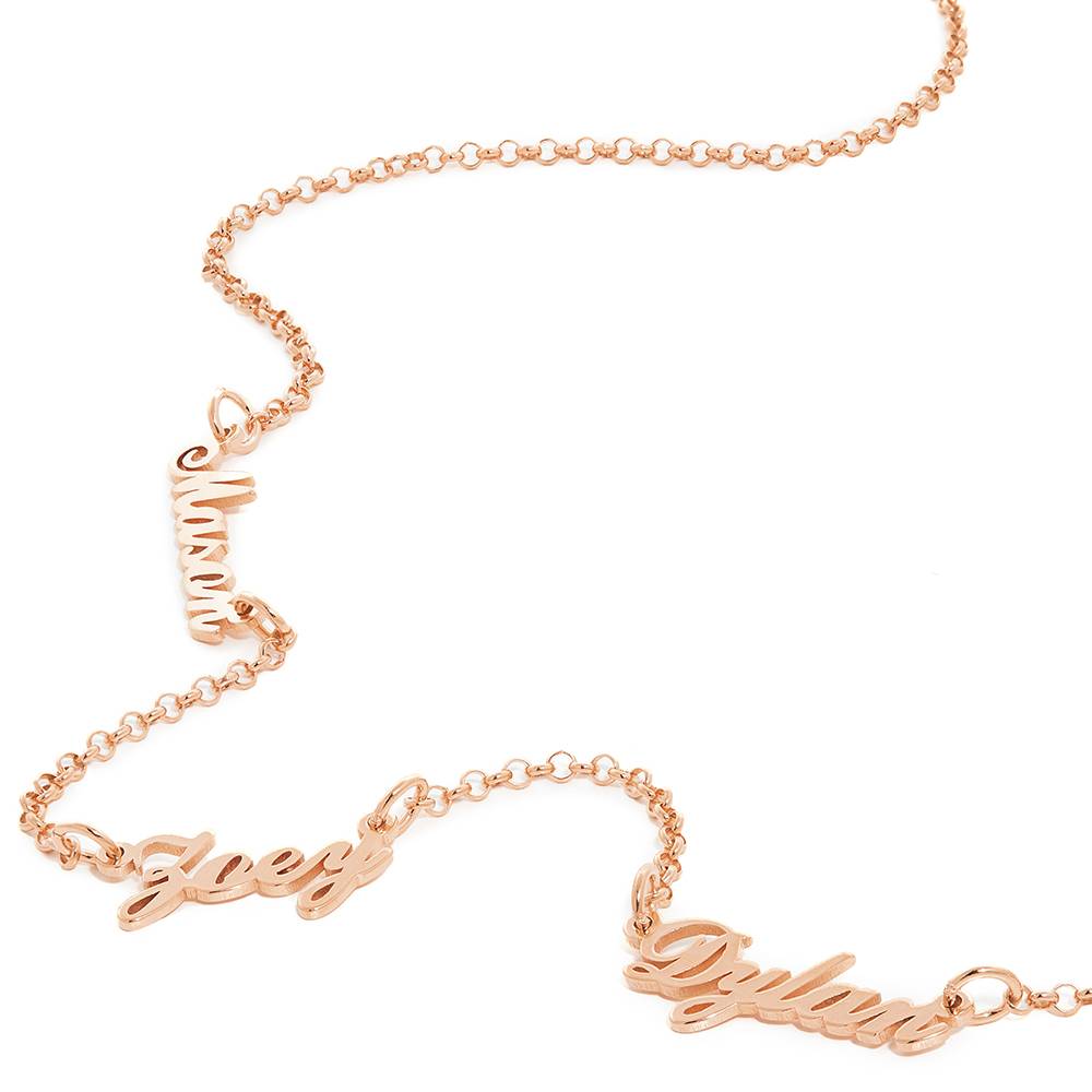 Heritage halskæde med flere navne i rosa Vermeil-5 produkt billede