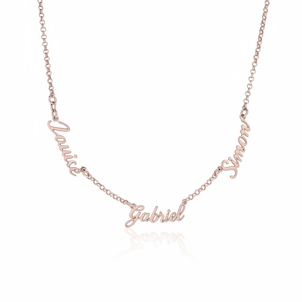 Collier prénoms multiples Héritage en Vermeil Rose 18 carats-2 photo du produit