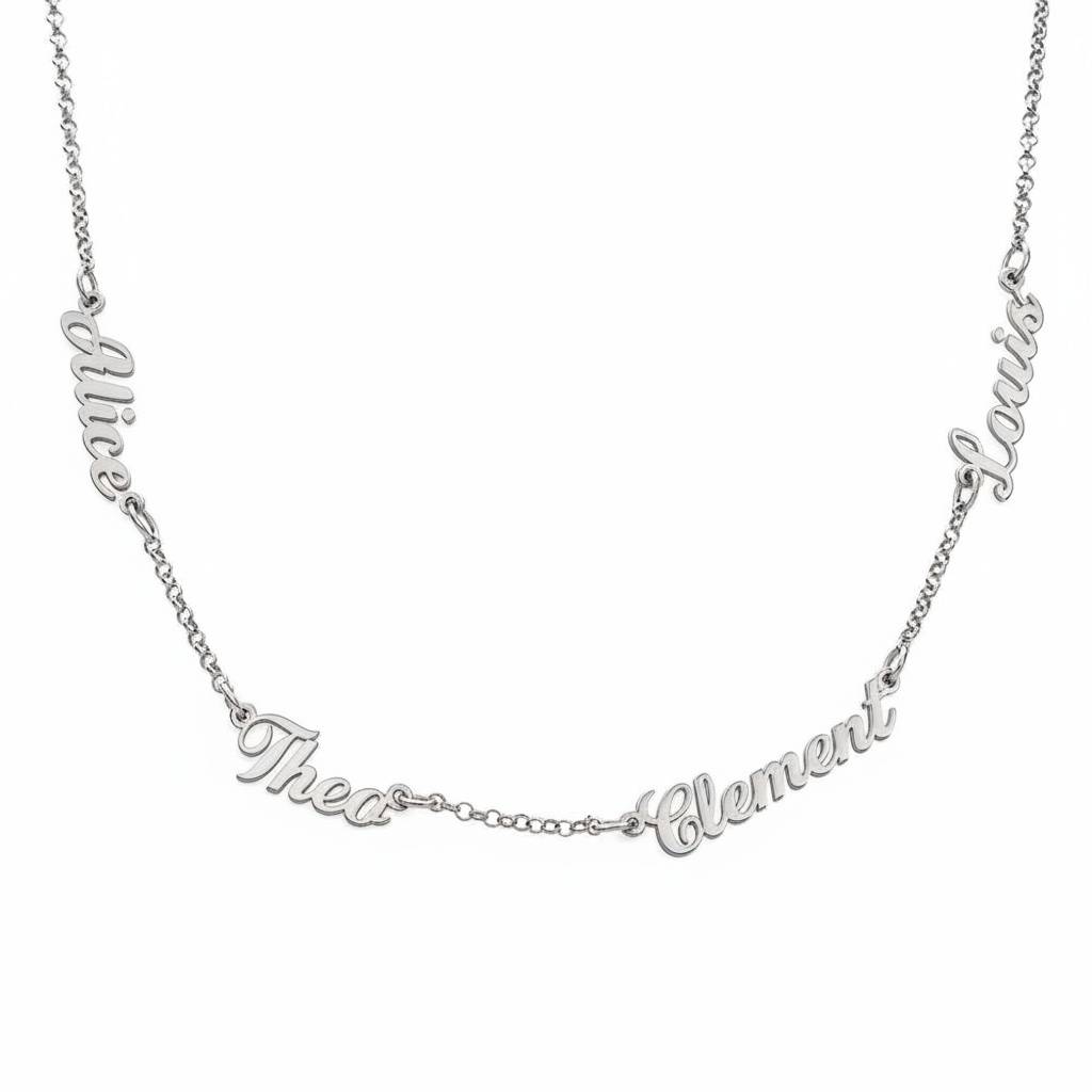 Collier prénoms multiples Héritage en Argent 925-5 photo du produit