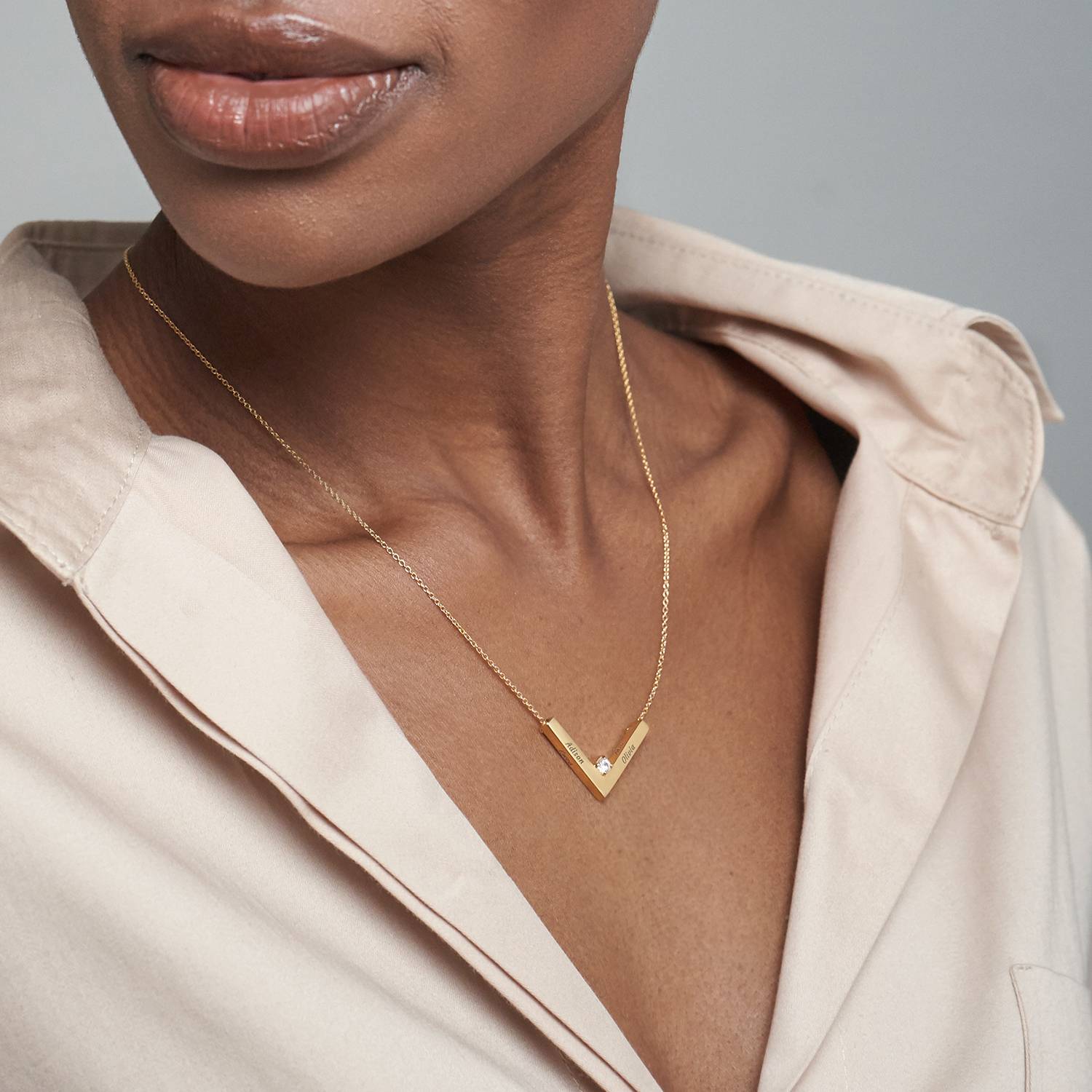 The Victory Necklace in 18ct Gold Vermeil with Diamond-1 product photo
