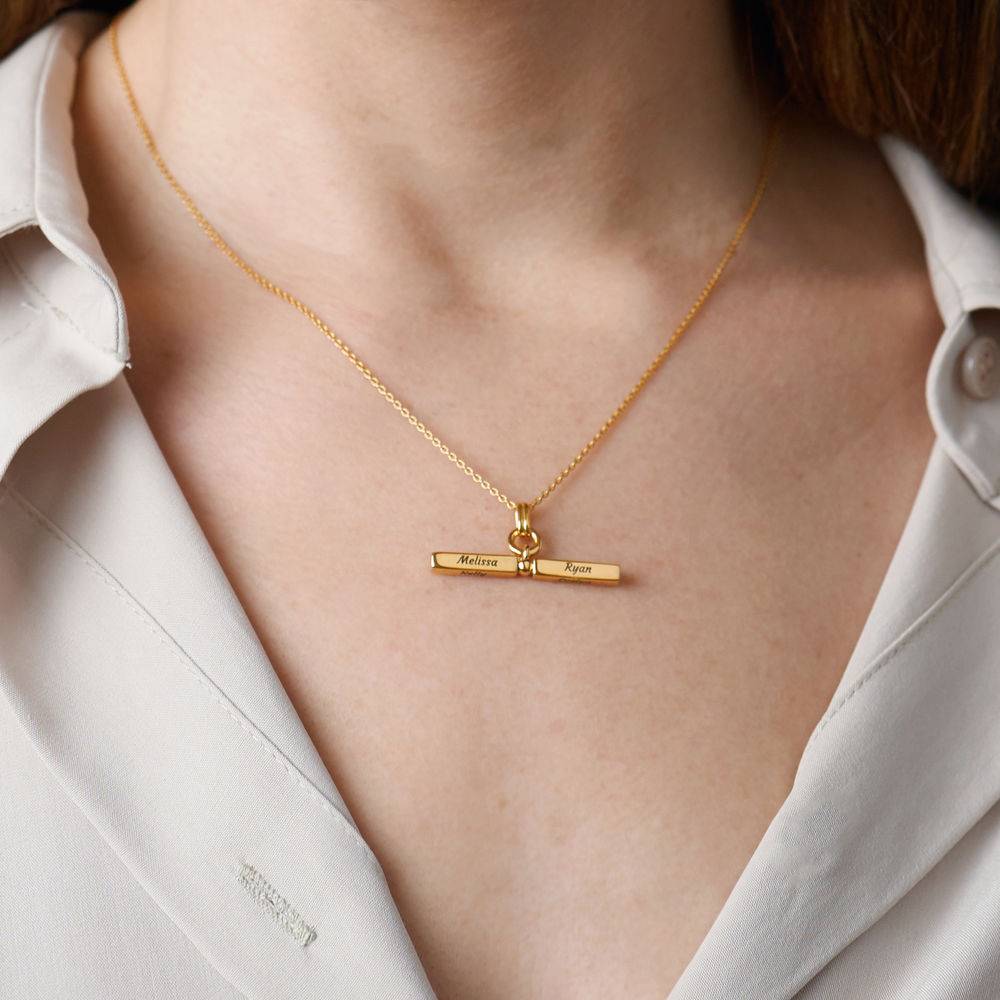 MYKA T-Bar Necklace in 18k Gold Plating-5 product photo