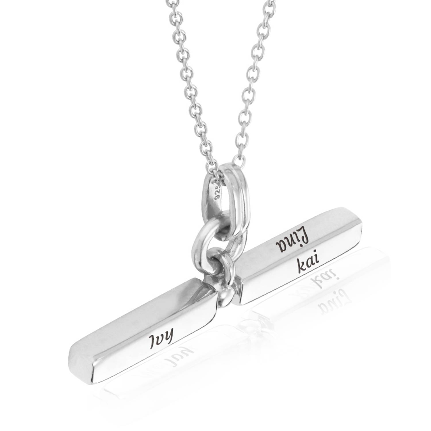 MYKA T-Bar Necklace in Sterling Silver-2 product photo