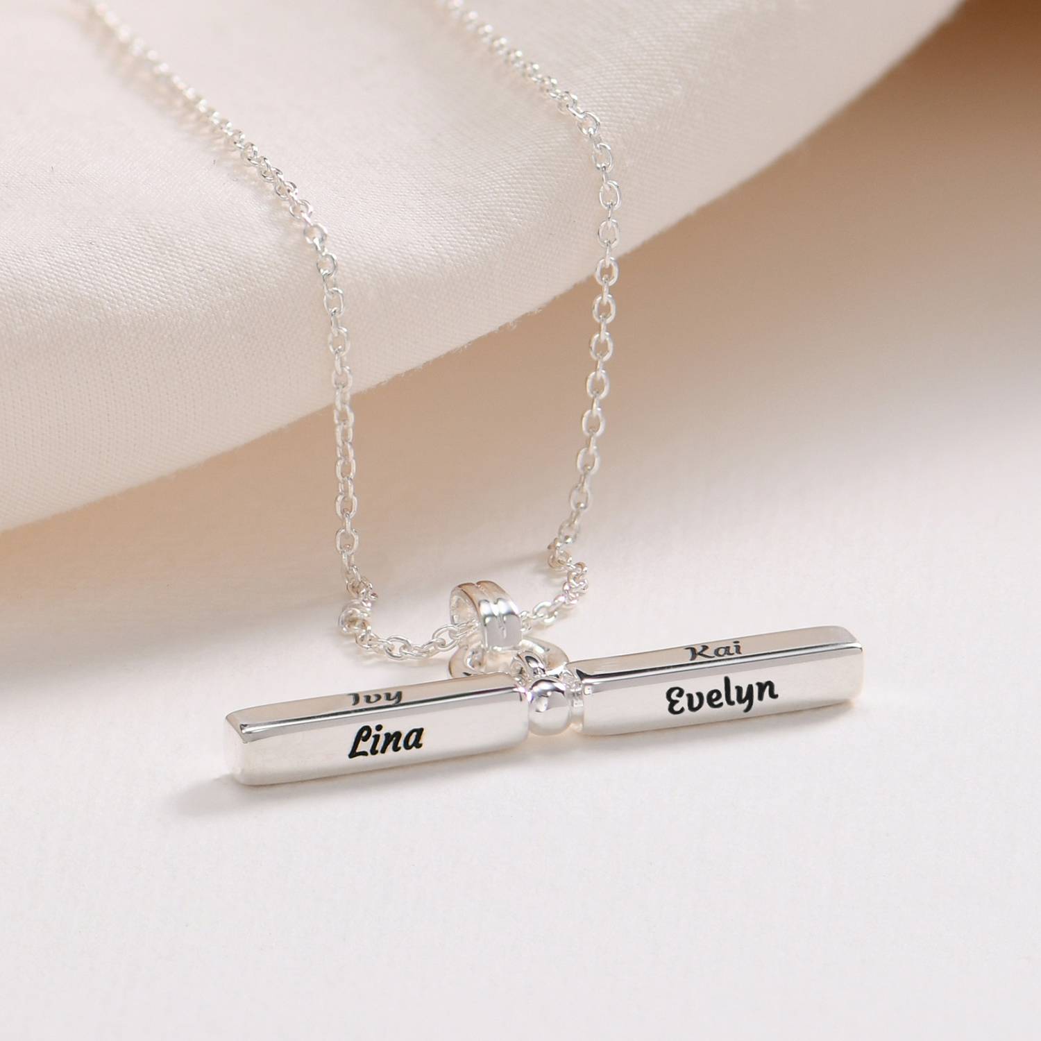 MYKA T- Bar Necklace in Sterling Silver-4 product photo