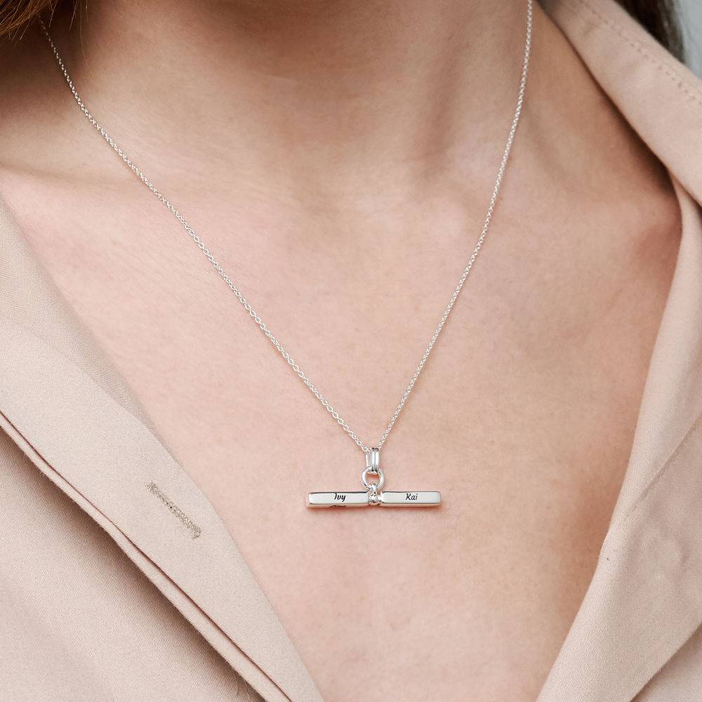 MYKA T- Bar Necklace in Sterling Silver-2 product photo
