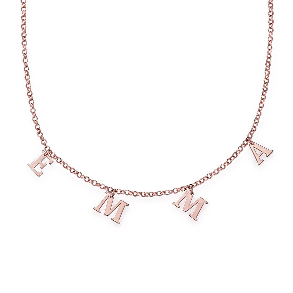 Choker halskæde med initialer i rosaforgyldt sølv produkt billede