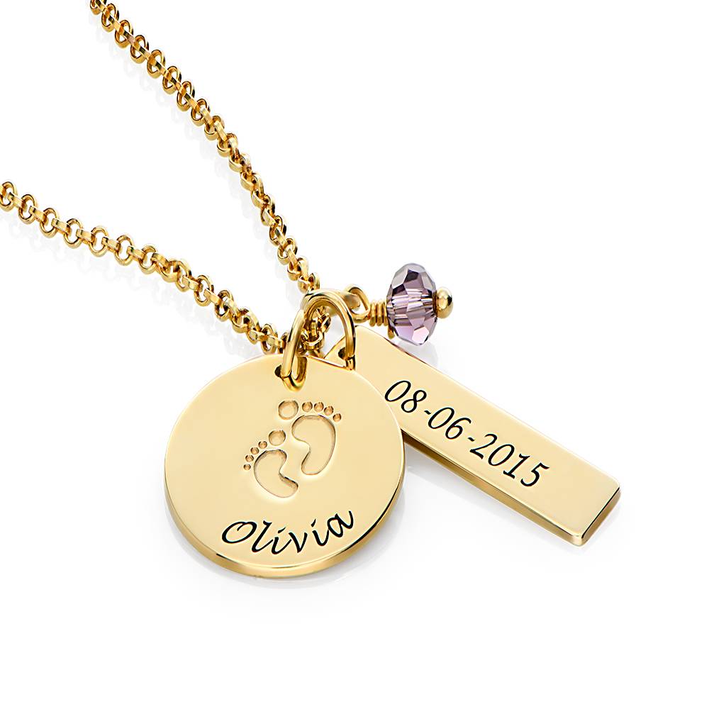 Baby Feet Charm Necklace in 18K Gold Plating-2 product photo