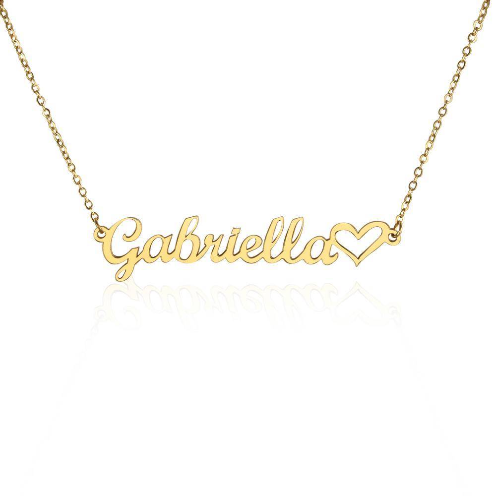 Heart Name Necklace in 18K Gold Plated Stainless Steel-1 product photo