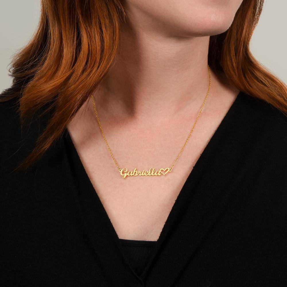 Heart Name Necklace in 18K Gold Plated Stainless Steel-2 product photo