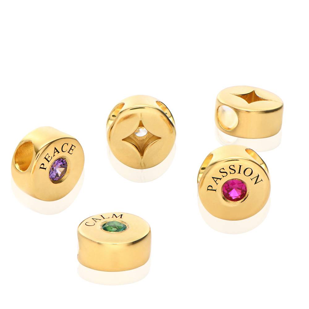 Nova Birthstone Necklace with Engraved Names in Gold Plating-6 product photo