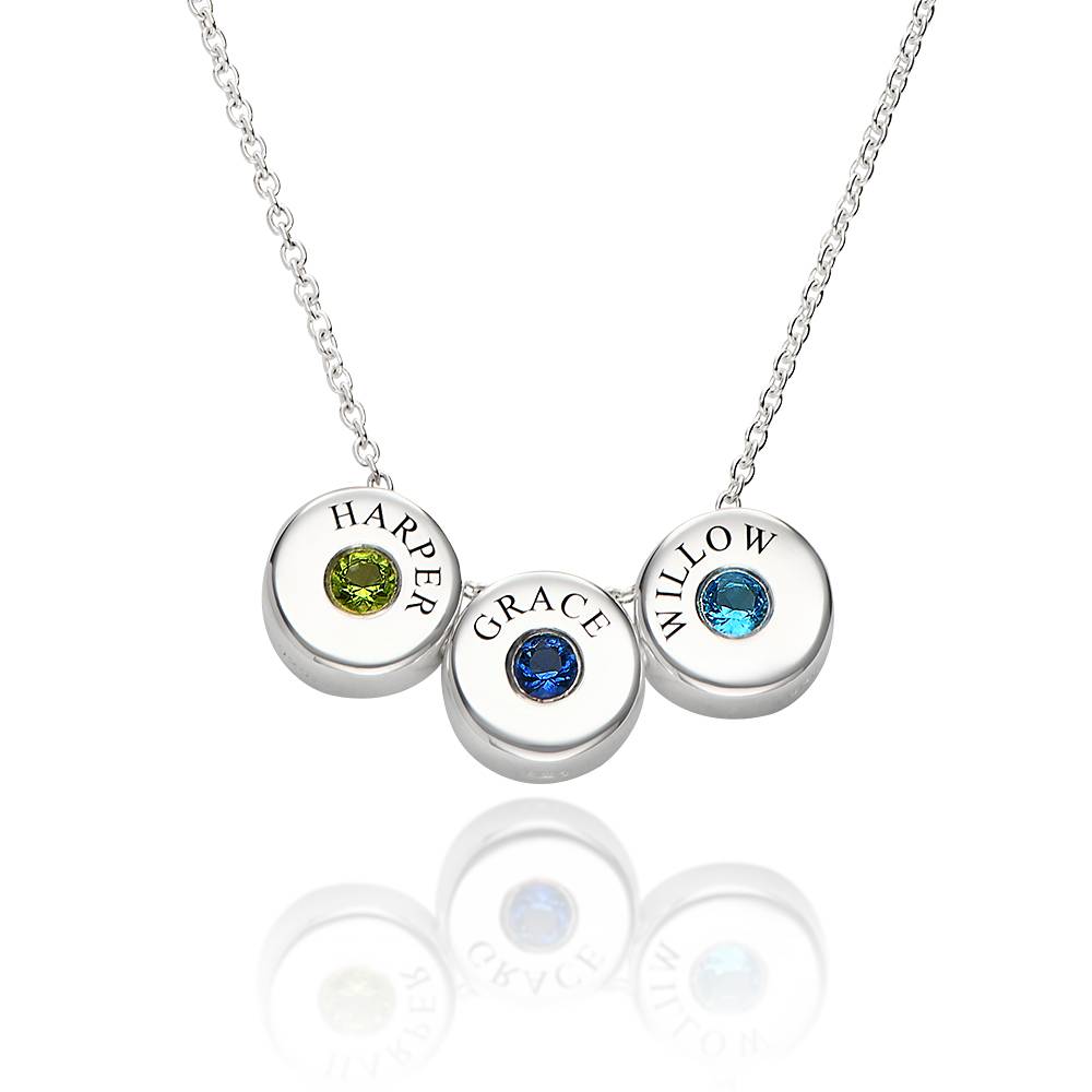 Nova Ketting met Gegraveerde Geboortesteen-Bedels in 925 Zilver
