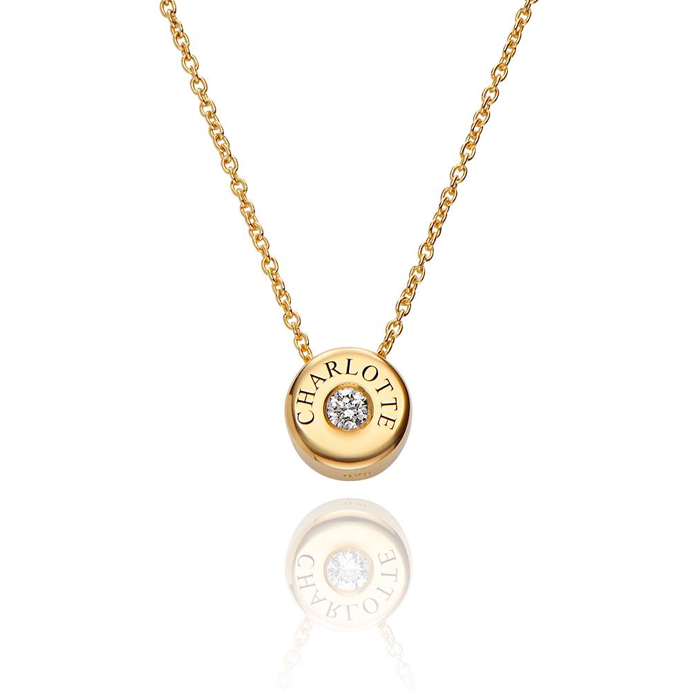 Nova Ketting met Gegraveerde Diamant-Bedels in Verguld