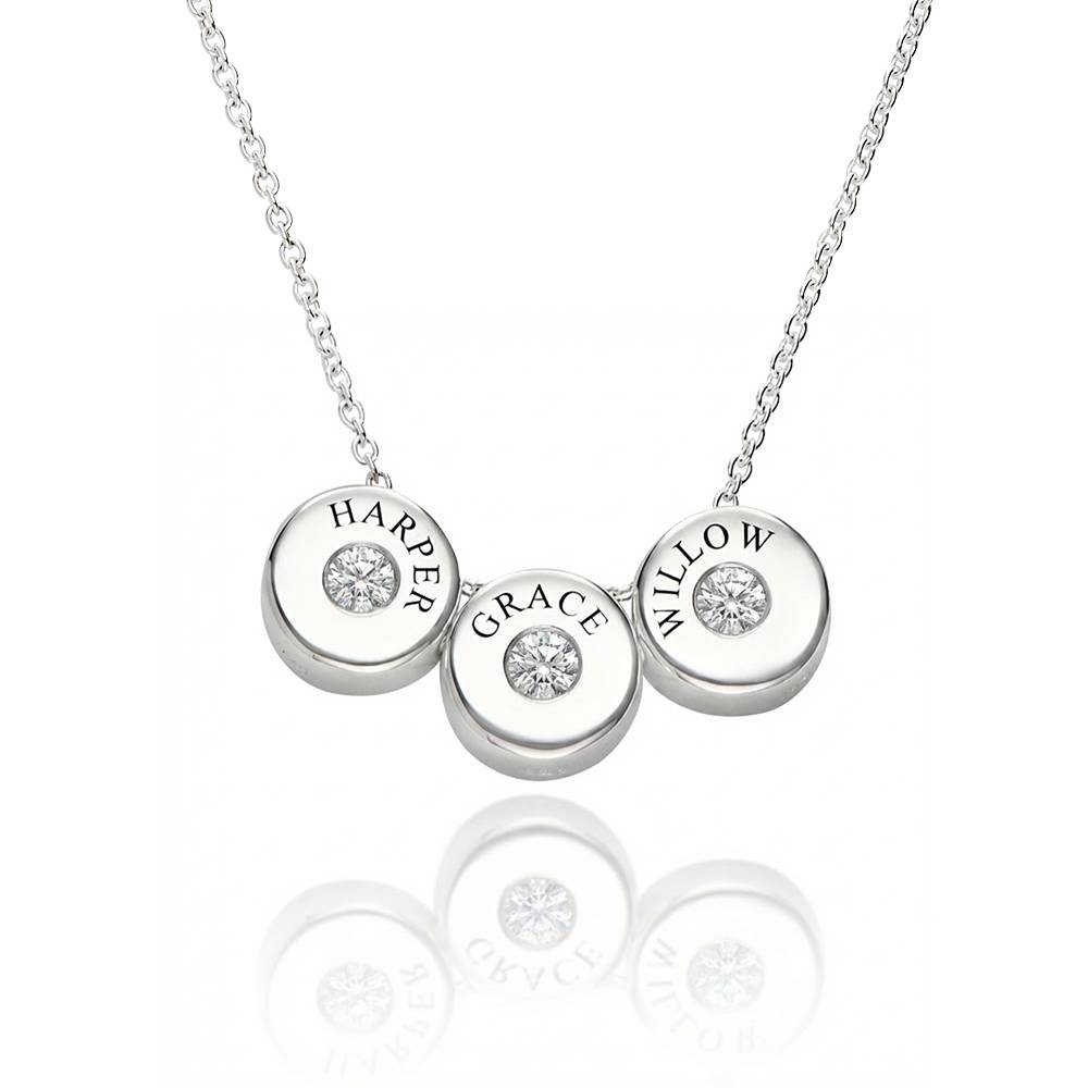 Nova Ketting met Gegraveerde Diamant-Bedels in Zilver