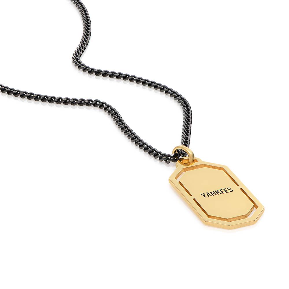 Collar de Etiqueta Militar Moderna Oliver con Baño de Oro de 18K foto de producto