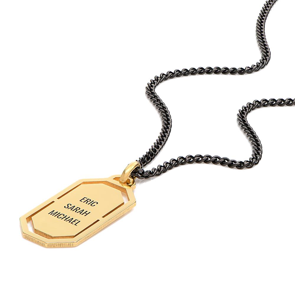 Oliver Modern Army Tag Necklace in 18K Gold Vermeil-2 product photo