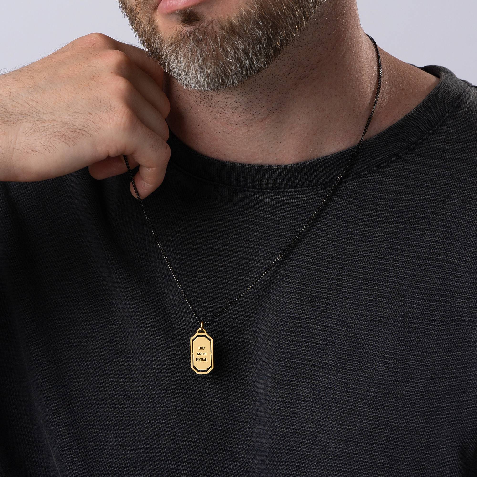 Oliver Modern Army Tag Halsband i 18K Guld Vermeil-4 produktbilder