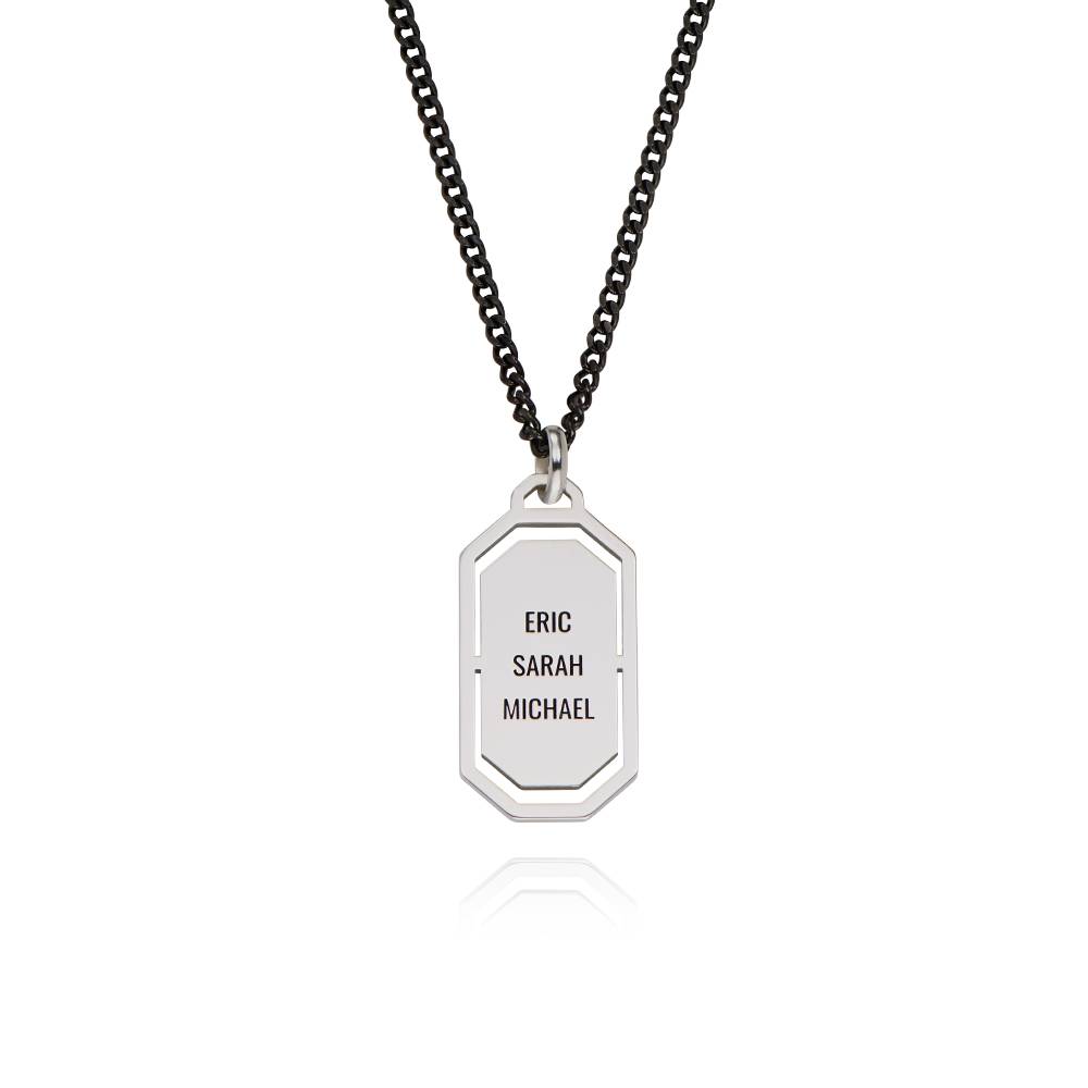 Oliver Modern Army Tag Necklace in Sterling Silver-2 product photo