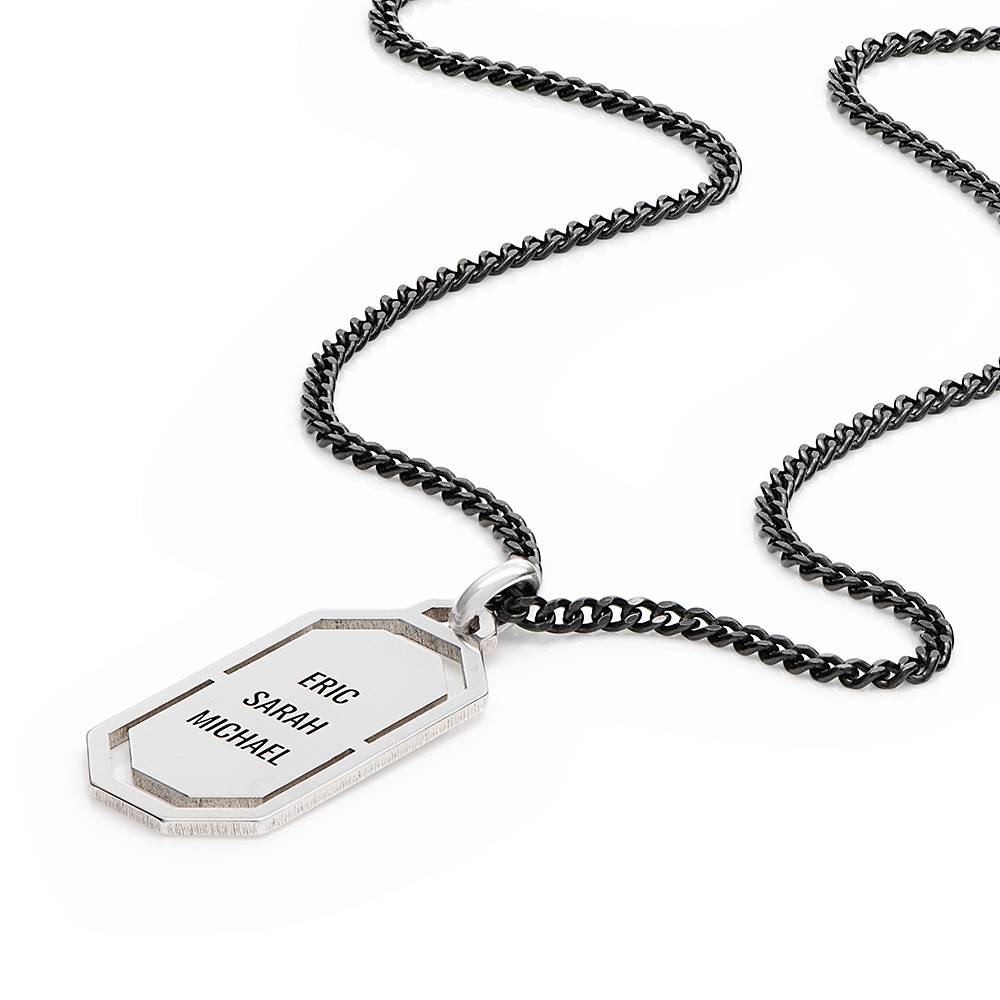 Oliver Modern Army Tag Necklace in Sterling Silver MYKA