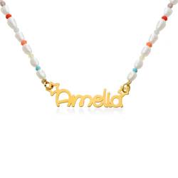 Collana Con Ciondolo Cavallo Per Bambine - Oro Giallo E Argento Regolabile
