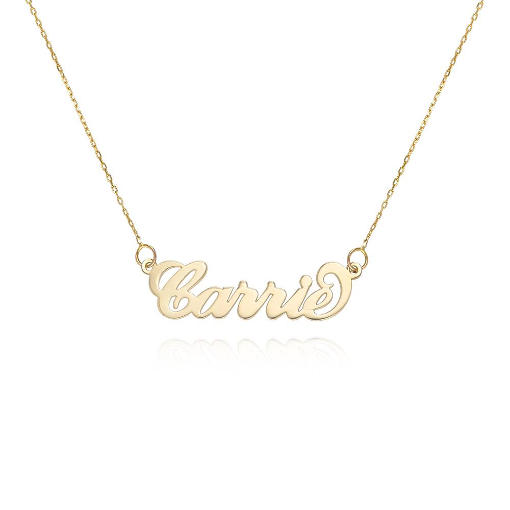 Colgante con nombre estilo “Carrie” personalizado, oro 14k-1 foto de producto