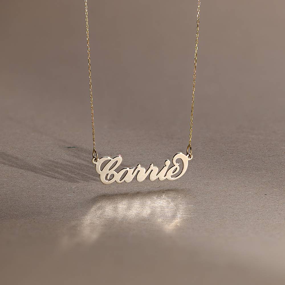 Carrie Style Name Necklace in 14ct gold-1 product photo