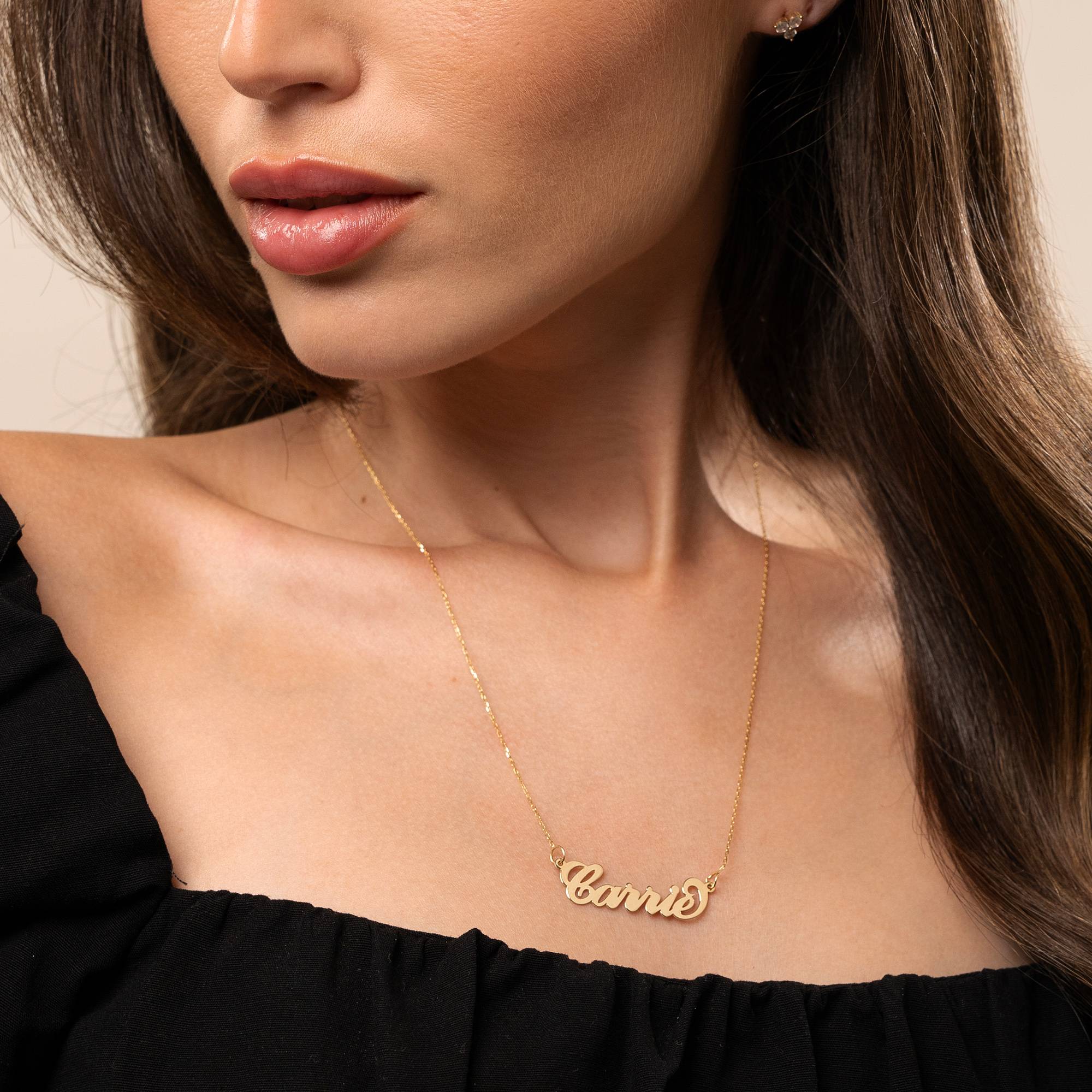Carrie Style Name Necklace in 14ct gold-6 product photo